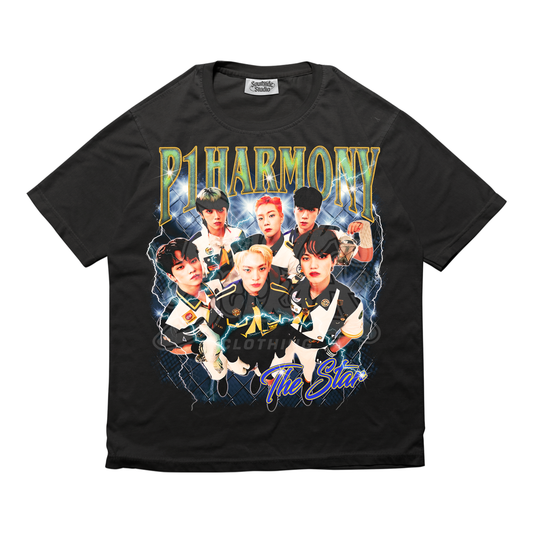 P1HARMONY Retro Unisex Heavy Cotton Tee, Singer Tshirt, KPOP Shirt, KPOP for Gift