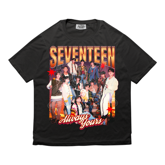 SEVENTEEN Retro Unisex Heavy Cotton Tee, Singer Tshirt, KPOP Shirt, KPOP for Gift